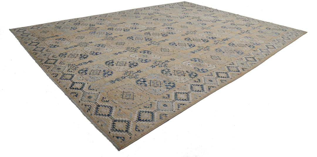 Hand Knotted Oushak Wool Rug 12' 10" x 17' 2" - No. AT41842