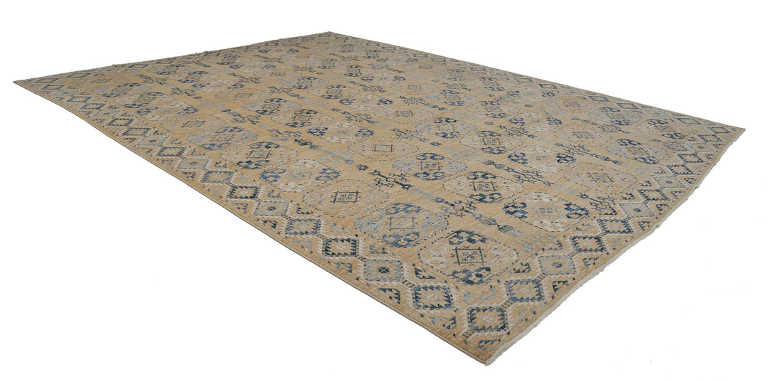 Hand Knotted Oushak Wool Rug 12' 10" x 17' 2" - No. AT41842