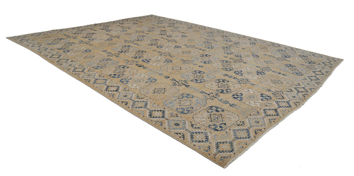 Hand Knotted Oushak Wool Rug 12' 10" x 17' 2" - No. AT41842