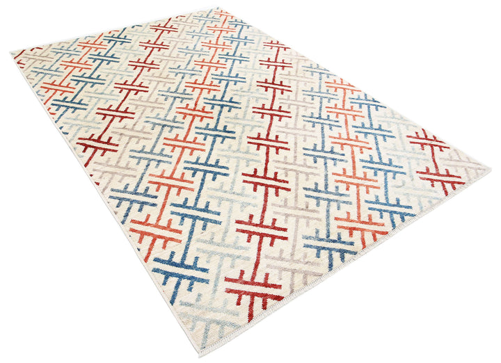 Hand Knotted Modcar Wool Rug 5' 8" x 8' 1" - No. AT66966