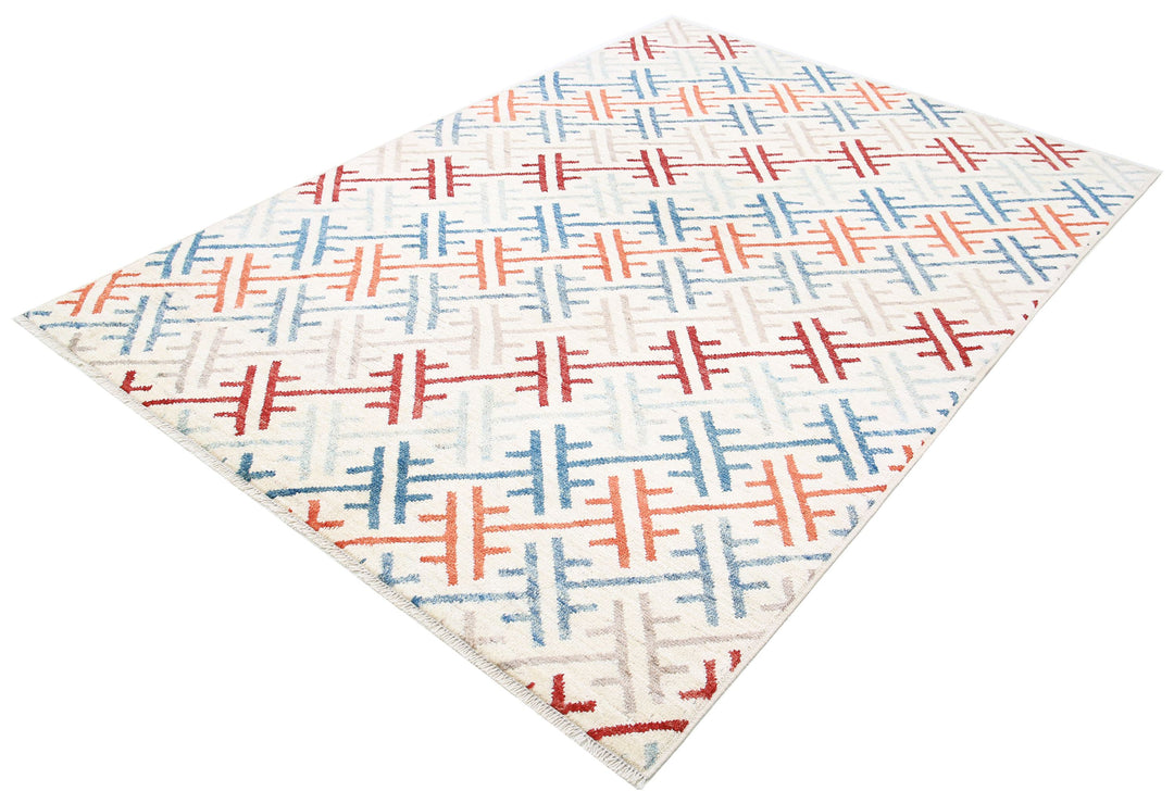 Hand Knotted Modcar Wool Rug 5' 8" x 8' 1" - No. AT66966