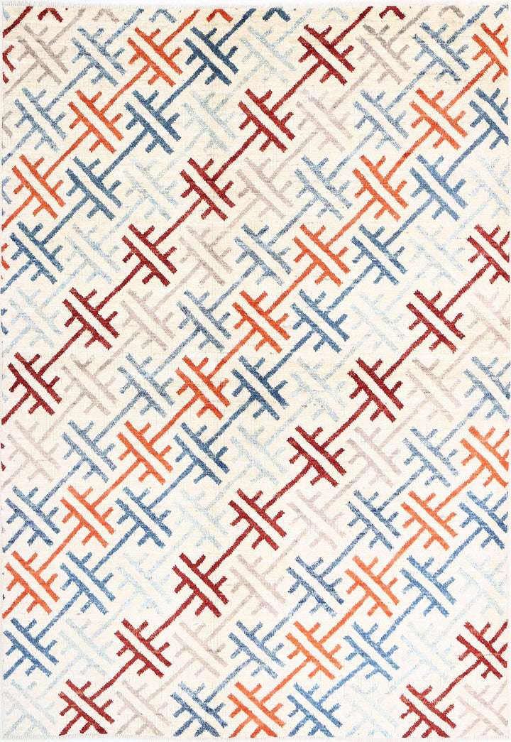 Hand Knotted Modcar Wool Rug 5' 8" x 8' 1" - No. AT66966