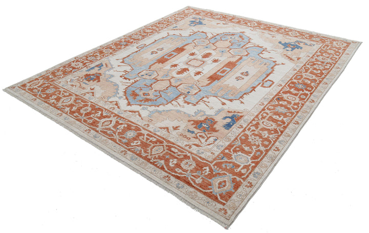 Hand Knotted Oushak Wool Rug 8' 3" x 9' 6" - No. AT26442
