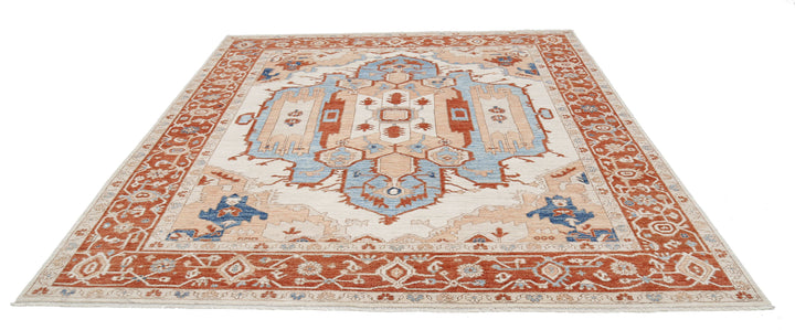 Hand Knotted Oushak Wool Rug 8' 3" x 9' 6" - No. AT26442