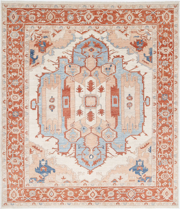 Hand Knotted Oushak Wool Rug 8' 3" x 9' 6" - No. AT26442