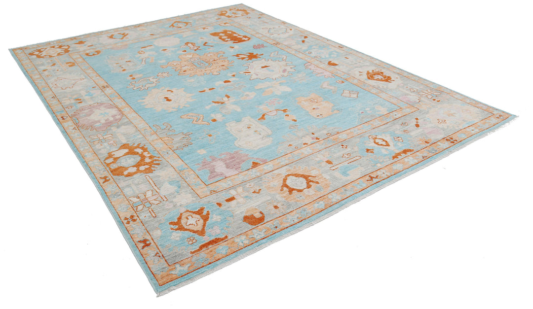 Hand Knotted Oushak Wool Rug 7' 9" x 10' 2" - No. AT17084
