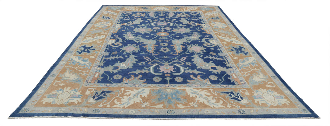 Hand Knotted Oushak Wool Rug 9' 11" x 13' 3" - No. AT80971
