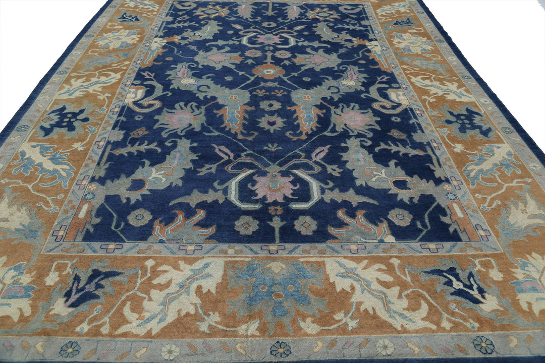 Hand Knotted Oushak Wool Rug 9' 11" x 13' 3" - No. AT80971
