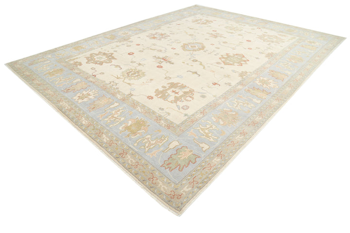 Hand Knotted Turkish Oushak Wool Rug 10' 10" x 14' 2" - No. AT73922