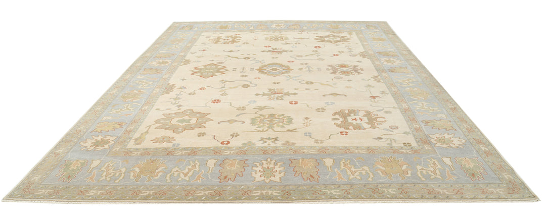 Hand Knotted Turkish Oushak Wool Rug 10' 10" x 14' 2" - No. AT73922