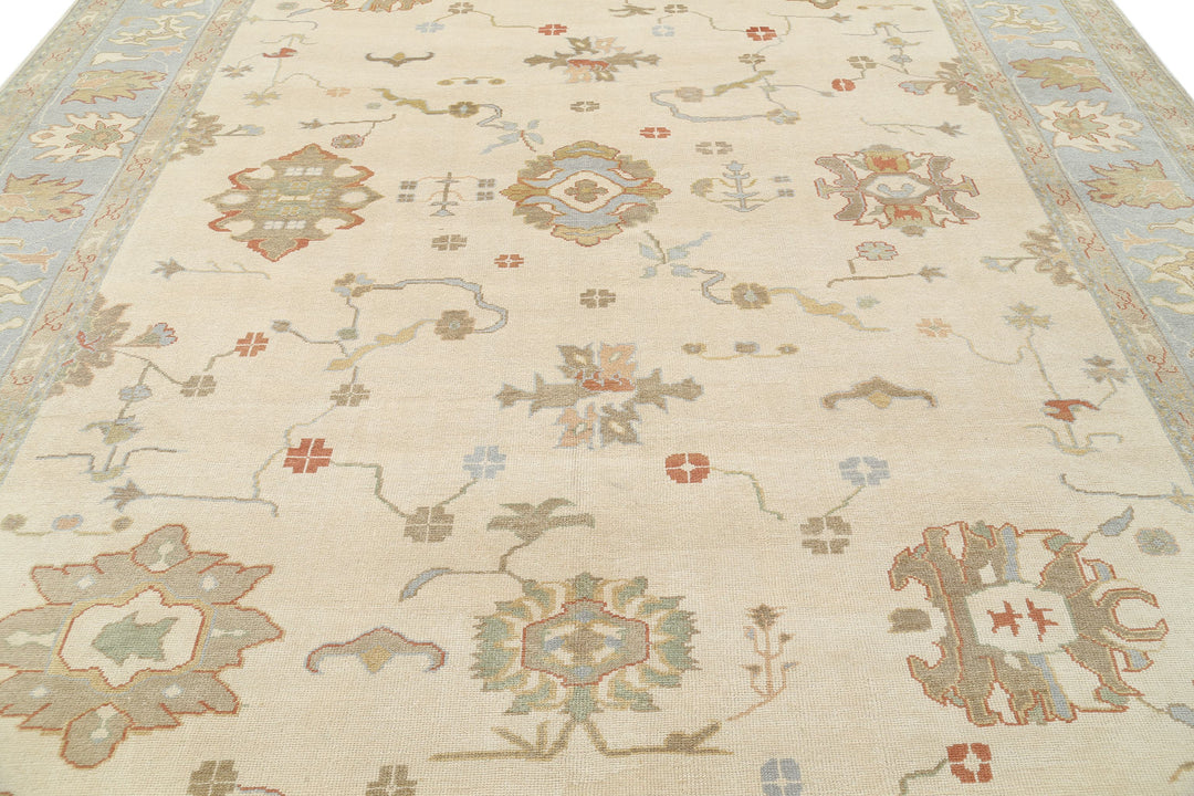 Hand Knotted Turkish Oushak Wool Rug 10' 10" x 14' 2" - No. AT73922