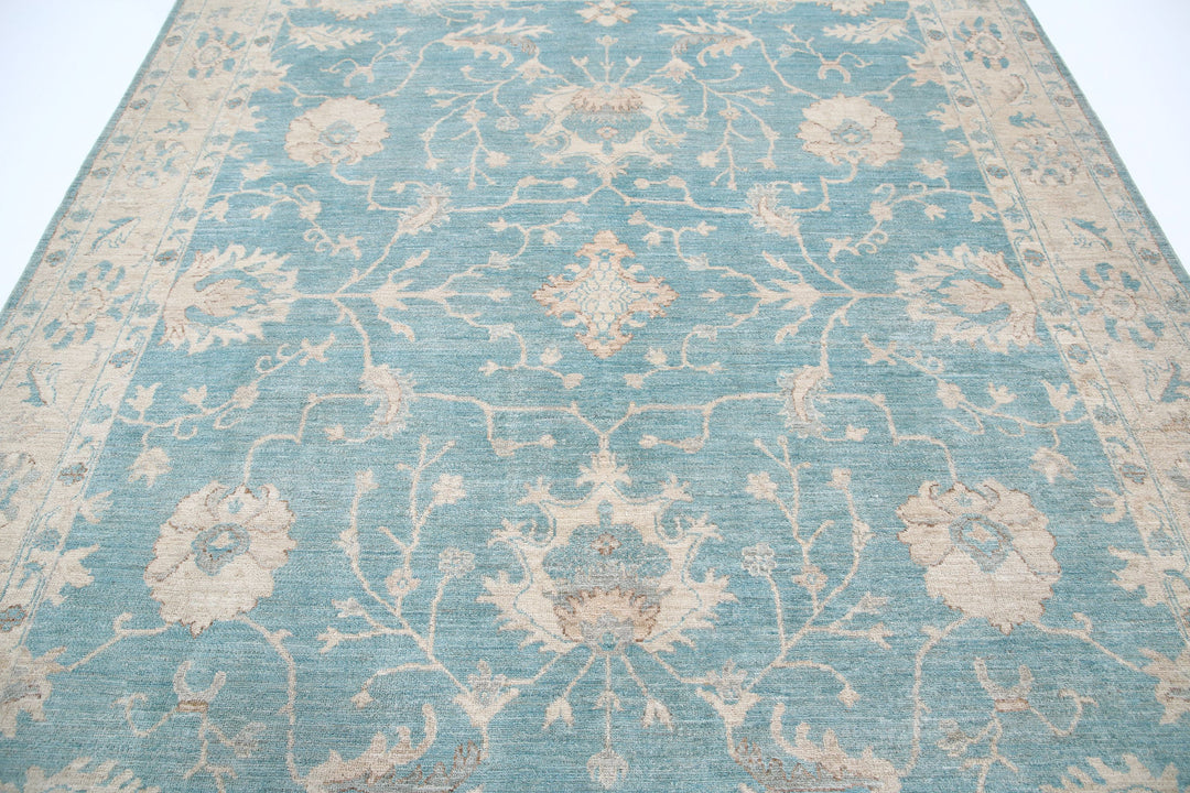Hand Knotted Oushak Wool Rug 7' 11" x 9' 5" - No. AT92000