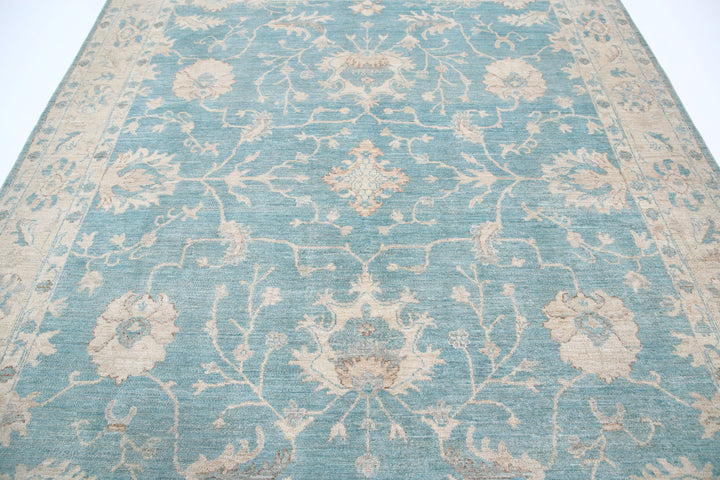 Hand Knotted Oushak Wool Rug 7' 11" x 9' 5" - No. AT92000