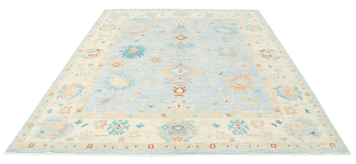 Hand Knotted Oushak Wool Rug 8' 4" x 9' 8" - No. AT47274