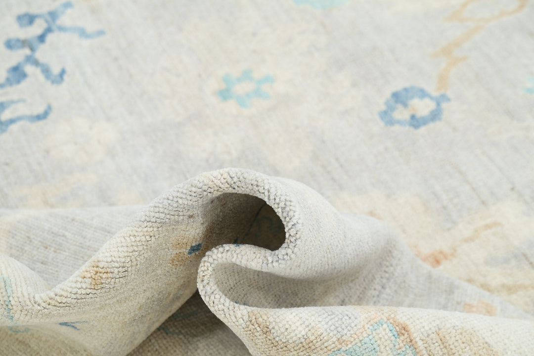 Hand Knotted Oushak Wool Rug 8' 10" x 11' 6" - No. AT25237