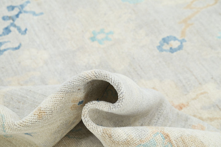 Hand Knotted Oushak Wool Rug 8' 10" x 11' 6" - No. AT25237