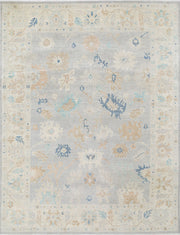 Hand Knotted Oushak Wool Rug 8' 10" x 11' 6" - No. AT25237