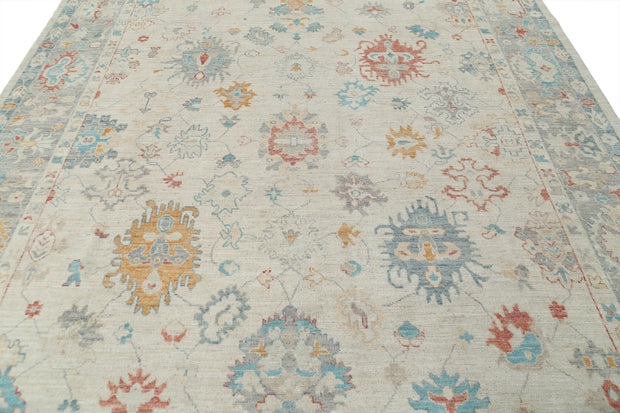 Hand Knotted Oushak Wool Rug 8' 11" x 12' 4" - No. AT36408