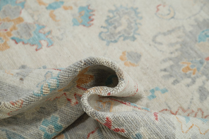 Hand Knotted Oushak Wool Rug 8' 11" x 12' 4" - No. AT36408