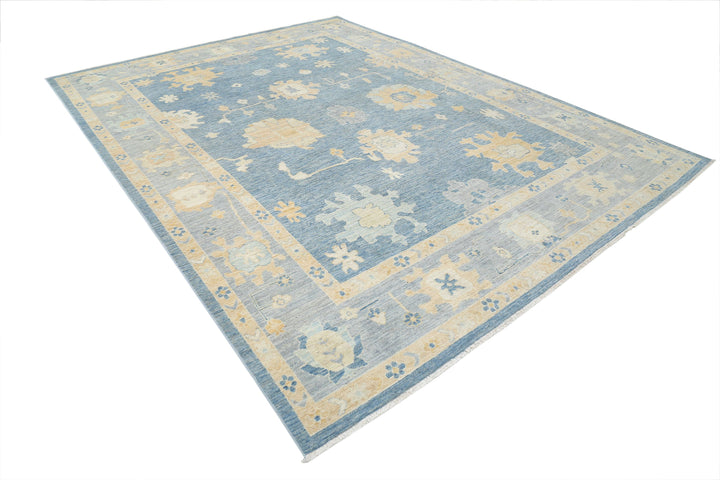 Hand Knotted Oushak Wool Rug 8' 11" x 11' 9" - No. AT62092