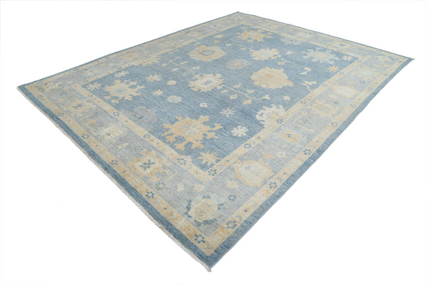 Hand Knotted Oushak Wool Rug 8' 11" x 11' 9" - No. AT62092