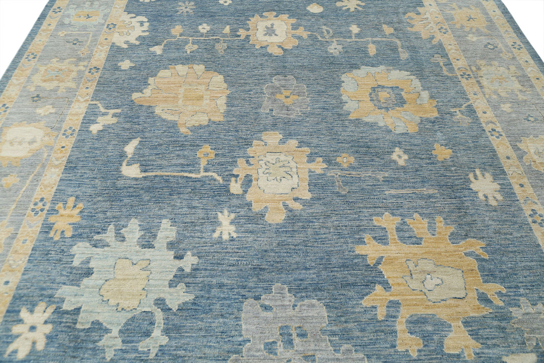 Hand Knotted Oushak Wool Rug 8' 11" x 11' 9" - No. AT62092