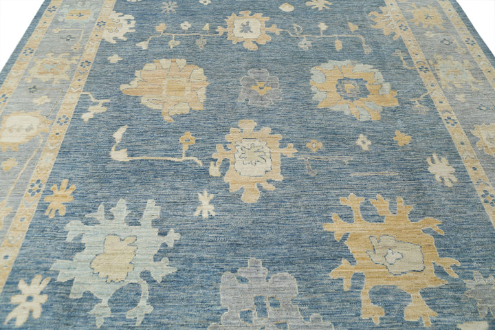 Hand Knotted Oushak Wool Rug 8' 11" x 11' 9" - No. AT62092
