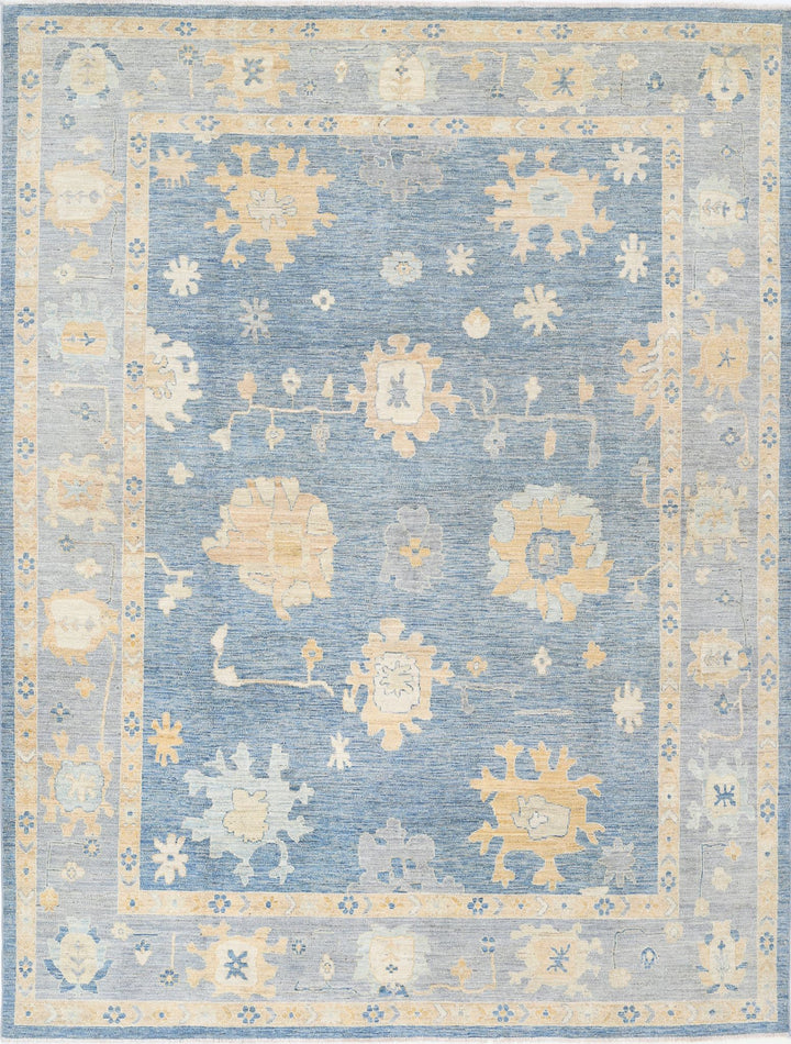 Hand Knotted Oushak Wool Rug 8' 11" x 11' 9" - No. AT62092