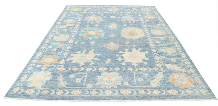 Hand Knotted Oushak Wool Rug 8' 0" x 10' 4" - No. AT90211