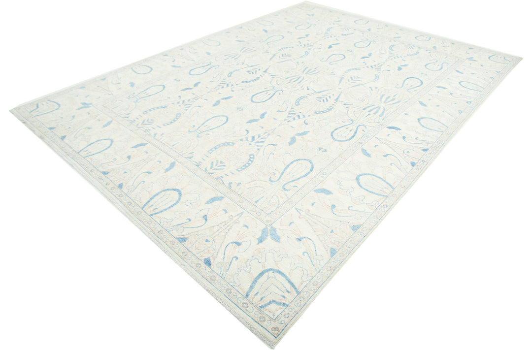 Hand Knotted Oushak Wool Rug 8' 8" x 12' 0" - No. AT19673