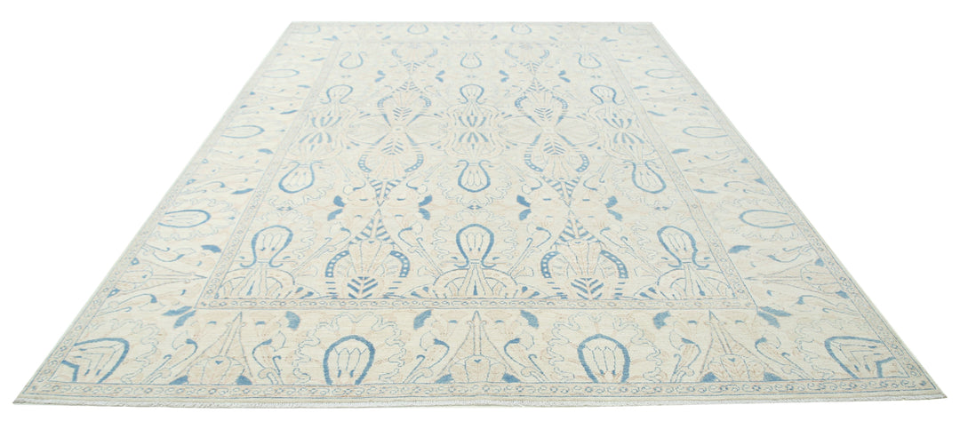 Hand Knotted Oushak Wool Rug 8' 8" x 12' 0" - No. AT19673