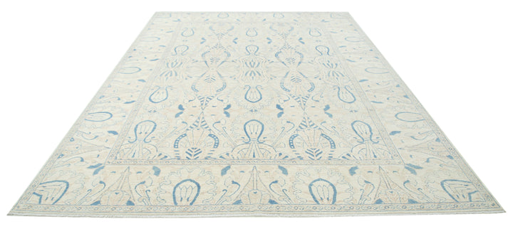 Hand Knotted Oushak Wool Rug 8' 8" x 12' 0" - No. AT19673