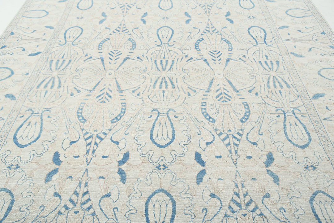 Hand Knotted Oushak Wool Rug 8' 8" x 12' 0" - No. AT19673