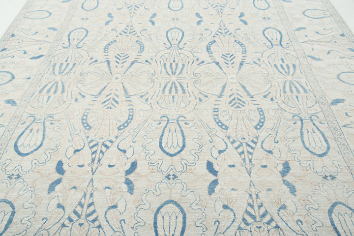 Hand Knotted Oushak Wool Rug 8' 8" x 12' 0" - No. AT19673