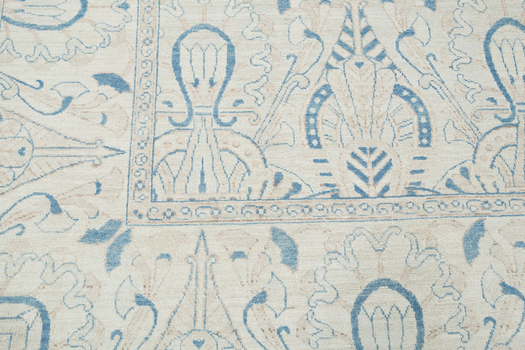 Hand Knotted Oushak Wool Rug 8' 8" x 12' 0" - No. AT19673