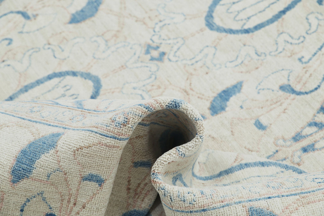 Hand Knotted Oushak Wool Rug 8' 8" x 12' 0" - No. AT19673