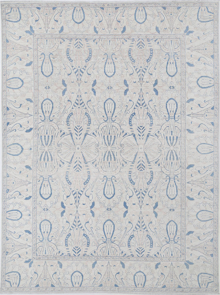 Hand Knotted Oushak Wool Rug 8' 8" x 12' 0" - No. AT19673