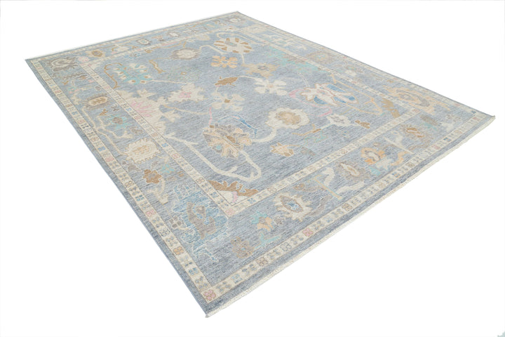 Hand Knotted Oushak Wool Rug 7' 10" x 10' 1" - No. AT65487