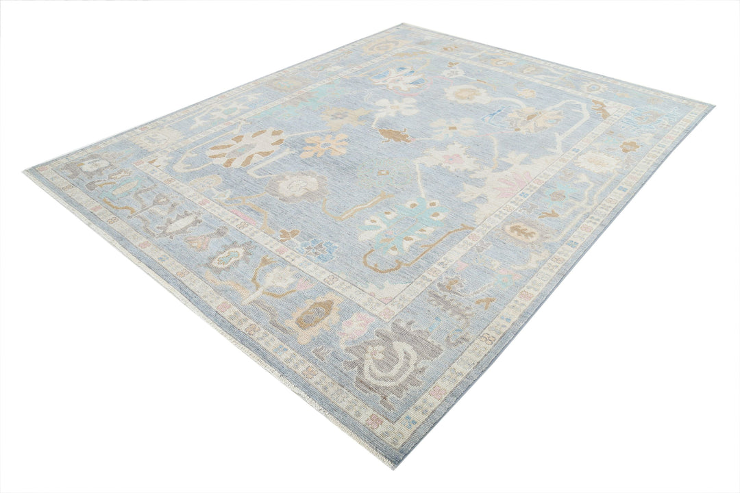 Hand Knotted Oushak Wool Rug 7' 10" x 10' 1" - No. AT65487