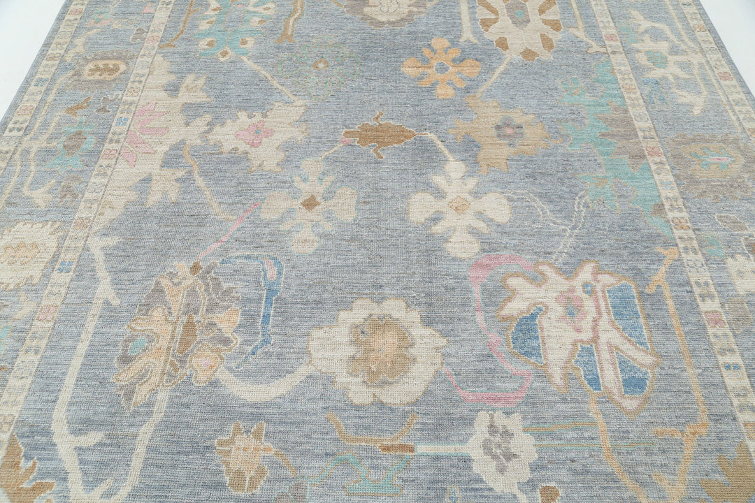 Hand Knotted Oushak Wool Rug 7' 10" x 10' 1" - No. AT65487