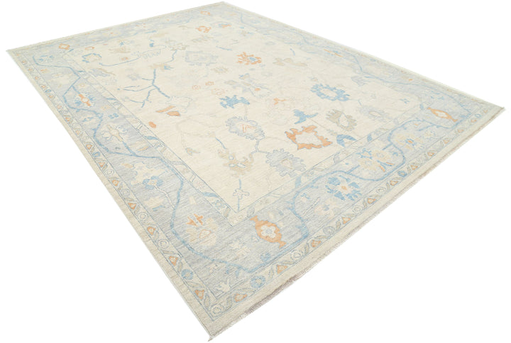 Hand Knotted Oushak Wool Rug 9' 0" x 11' 11" - No. AT22674