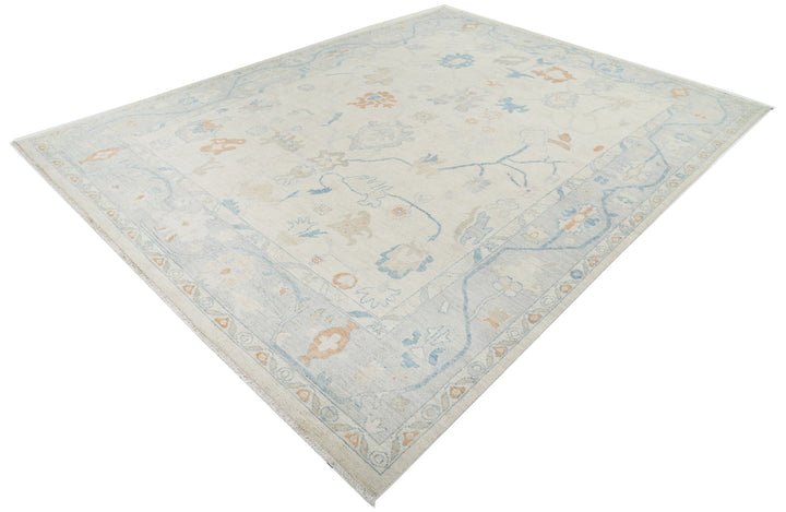 Hand Knotted Oushak Wool Rug 9' 0" x 11' 11" - No. AT22674