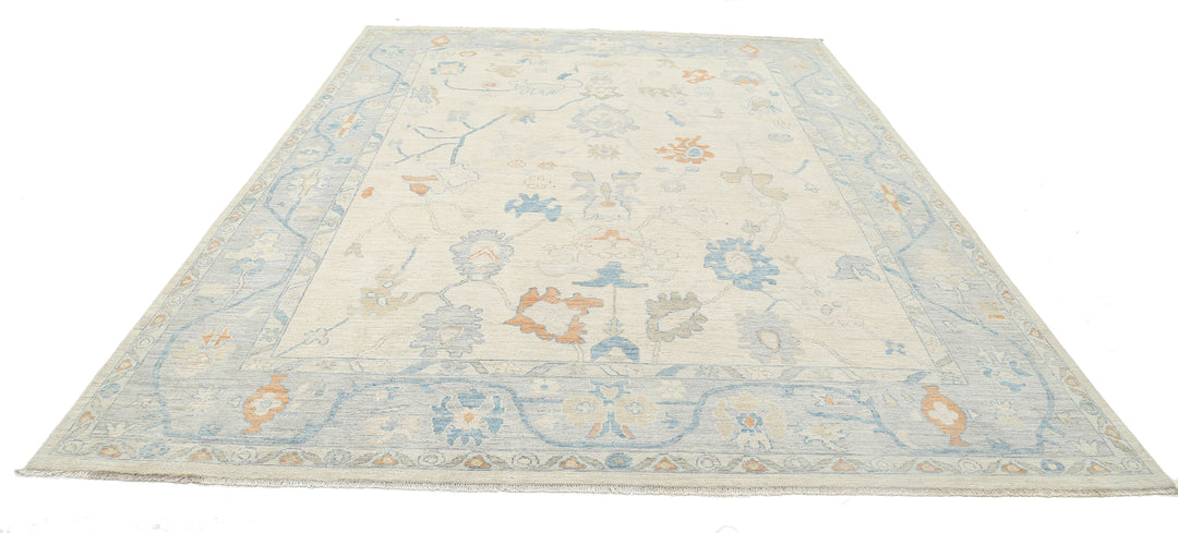 Hand Knotted Oushak Wool Rug 9' 0" x 11' 11" - No. AT22674