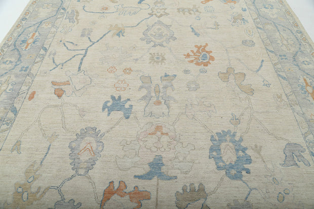 Hand Knotted Oushak Wool Rug 9' 0" x 11' 11" - No. AT22674