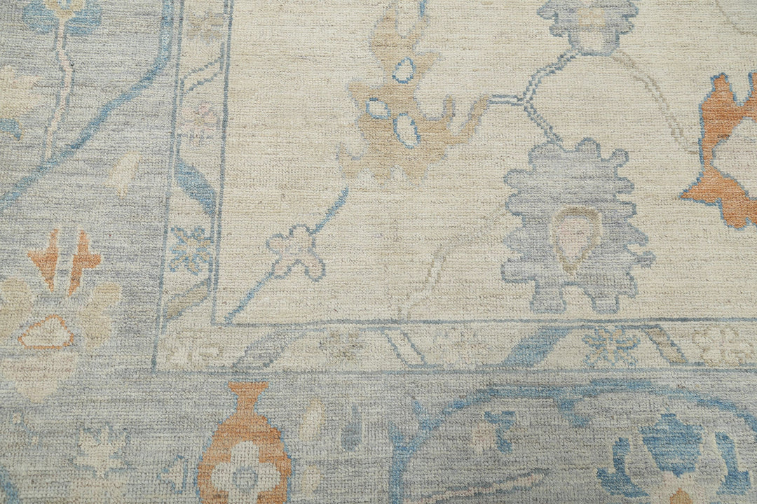Hand Knotted Oushak Wool Rug 9' 0" x 11' 11" - No. AT22674