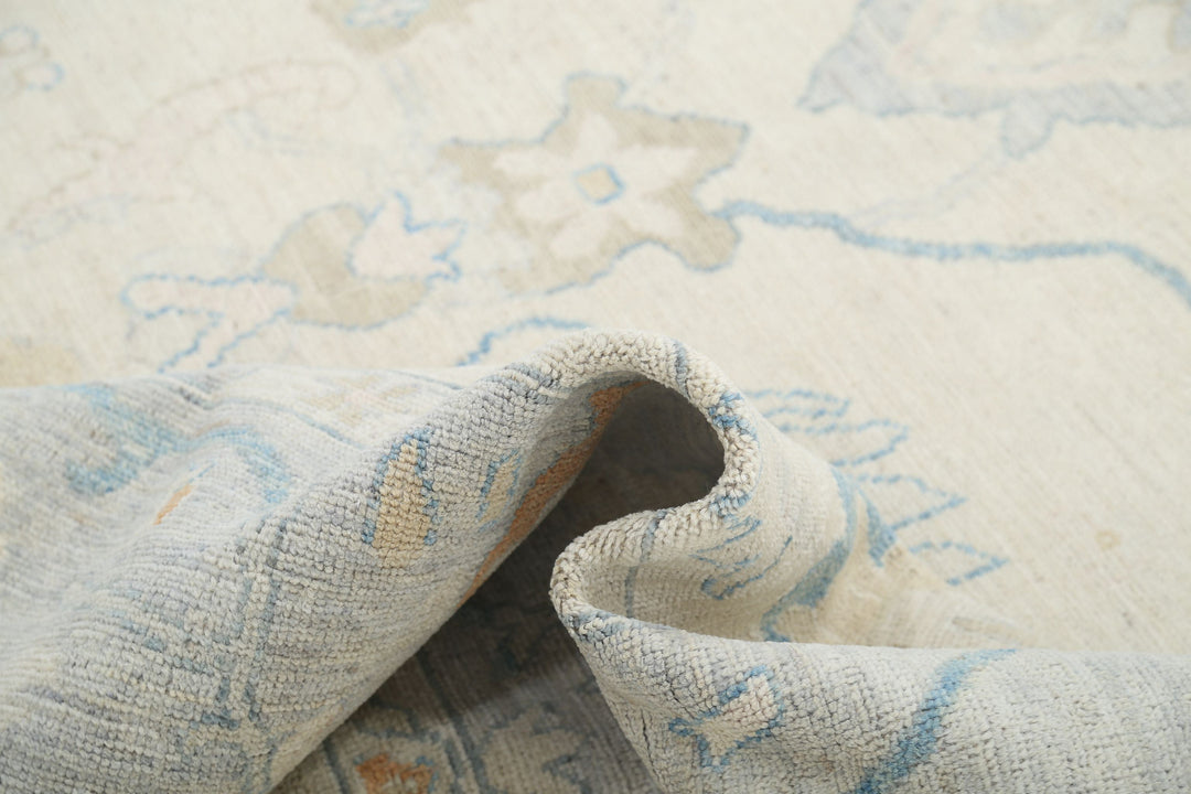Hand Knotted Oushak Wool Rug 9' 0" x 11' 11" - No. AT22674
