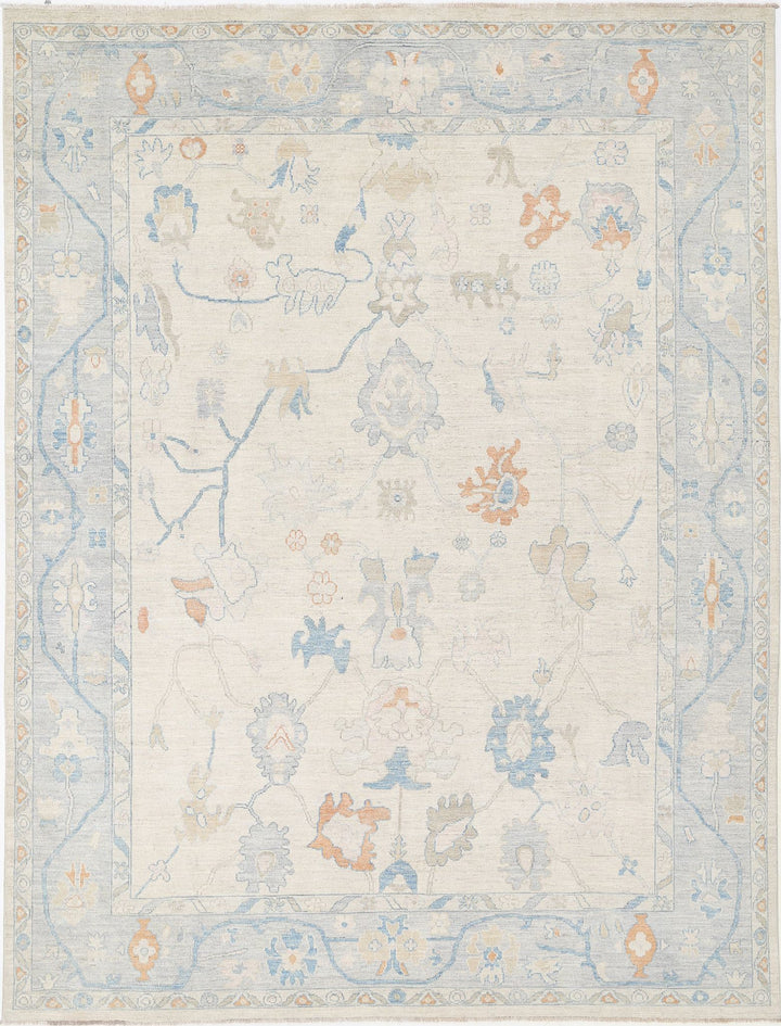 Hand Knotted Oushak Wool Rug 9' 0" x 11' 11" - No. AT22674