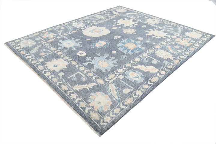 Hand Knotted Oushak Wool Rug 8' 1" x 9' 9" - No. AT12815