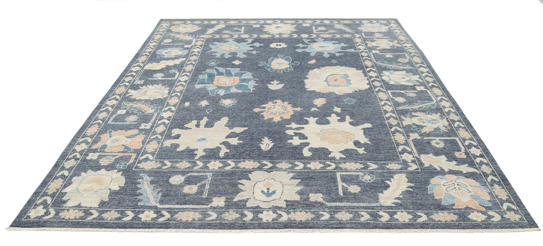 Hand Knotted Oushak Wool Rug 8' 1" x 9' 9" - No. AT12815