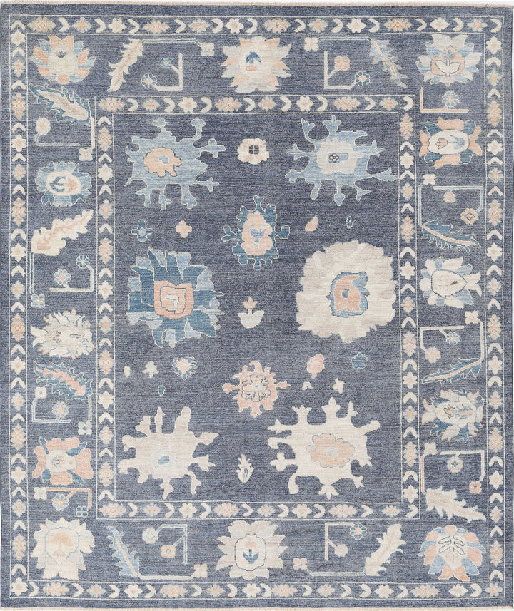 Hand Knotted Oushak Wool Rug 8' 1" x 9' 9" - No. AT12815